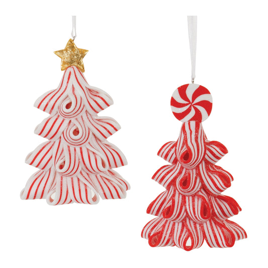 Candy Tree Ornament (Set of 12) 4"H Clay Dough