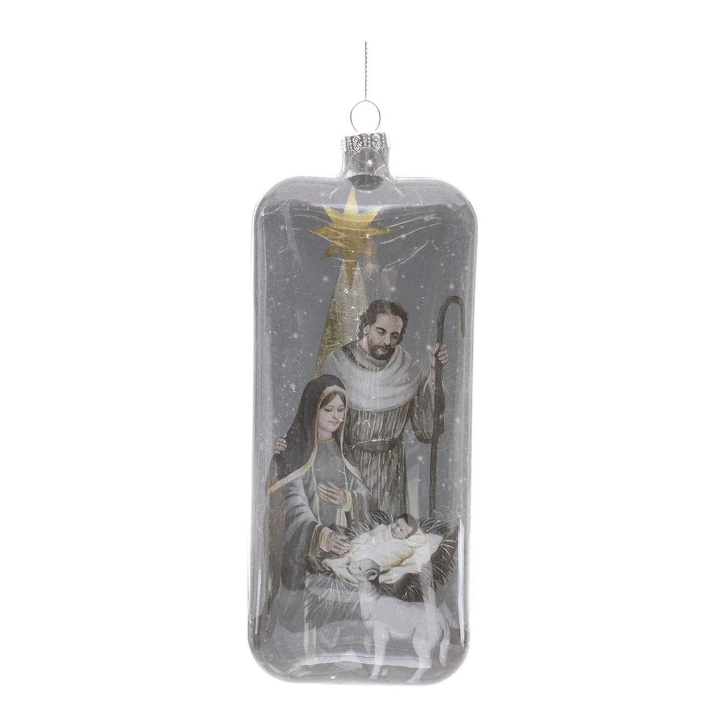 Holy Family Ornament (Set of 6) 8"H Glass