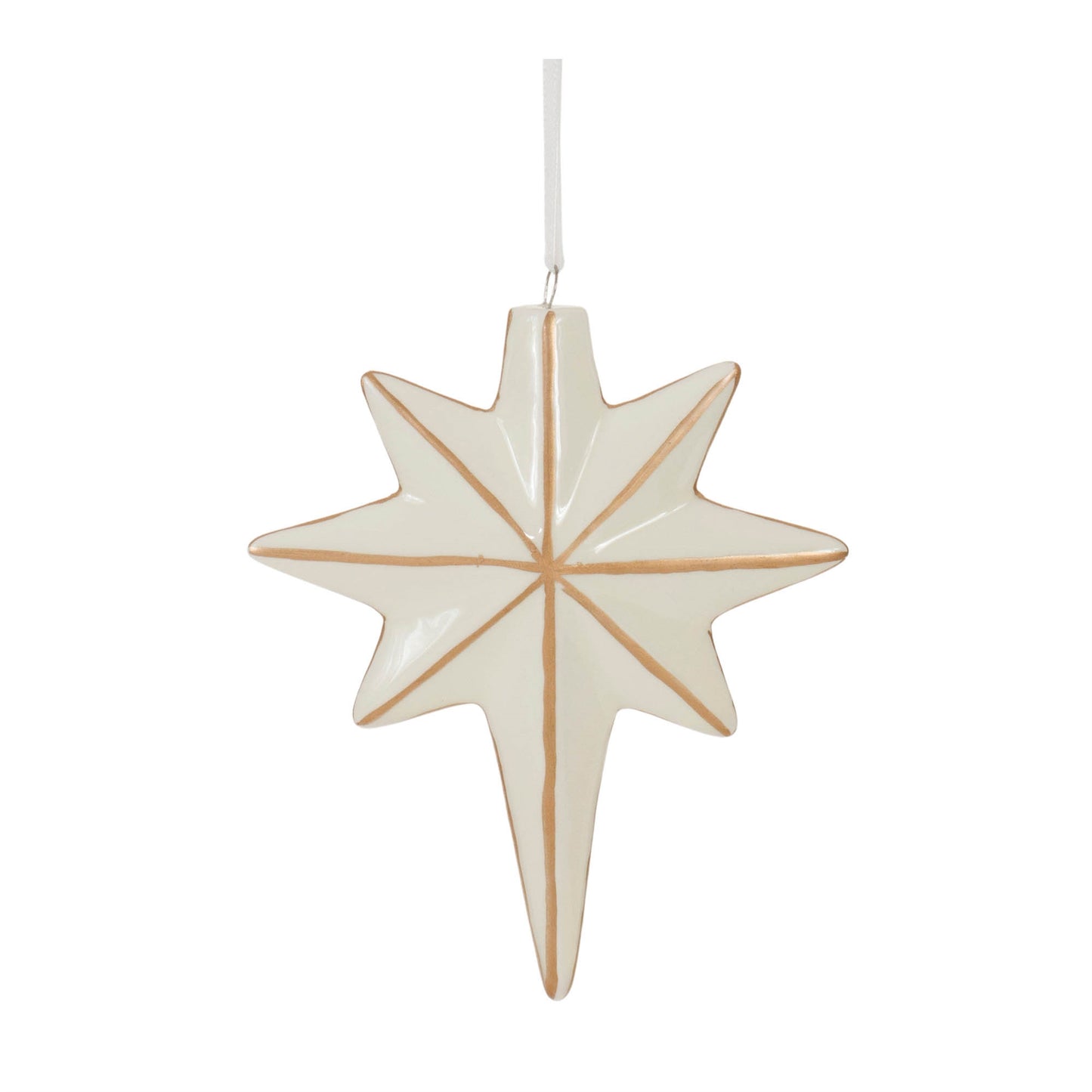 Ceramic Star and Snowflake Ornament (Set of 6)