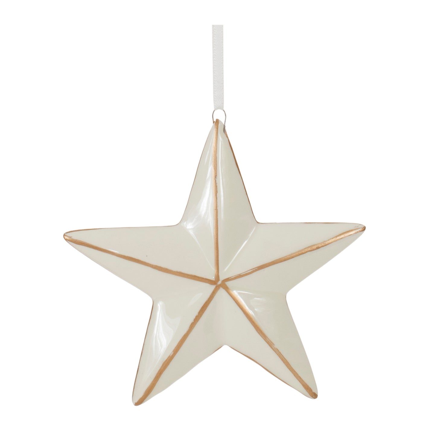 Ceramic Star and Snowflake Ornament (Set of 6)