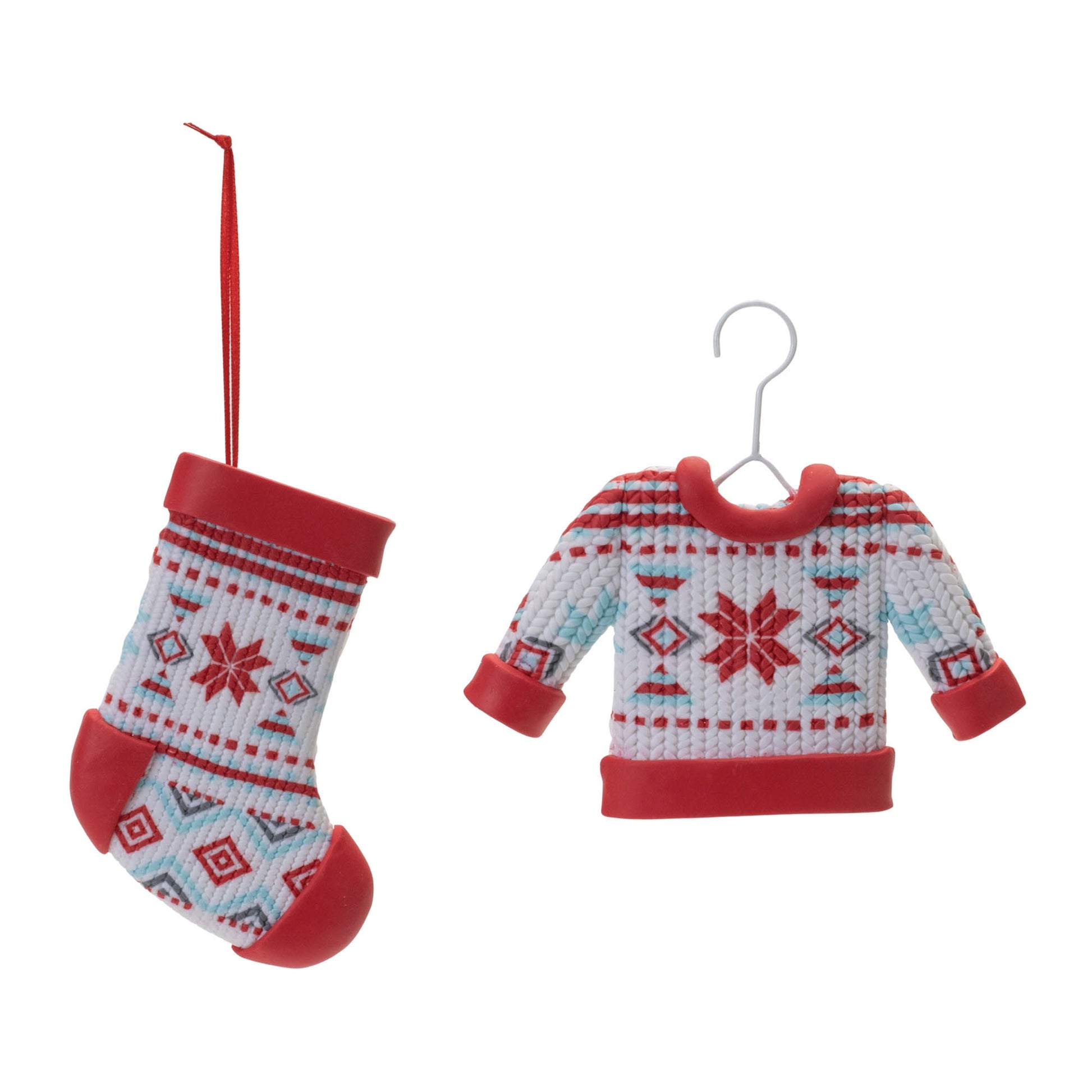 Nordic Stocking and Sweater Ornament (Set of 12)