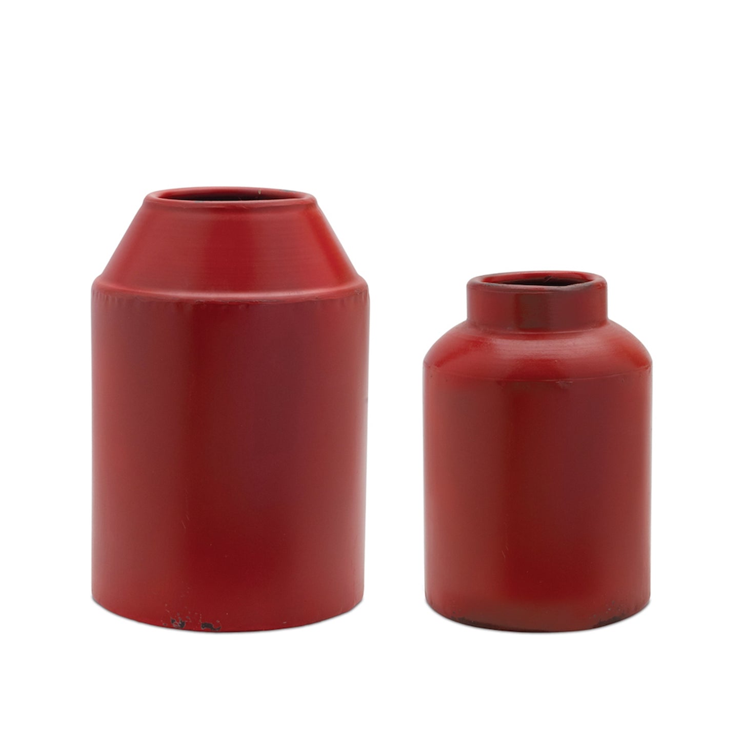 Red Metal Vase (Set of 2)