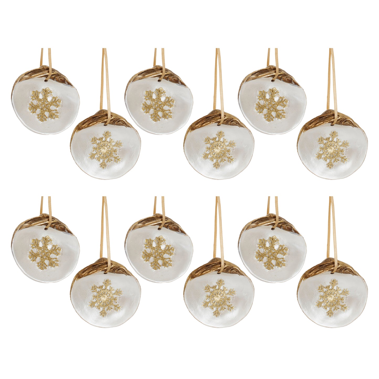 Clam Shell Snowflake Ornament (Set of 12)