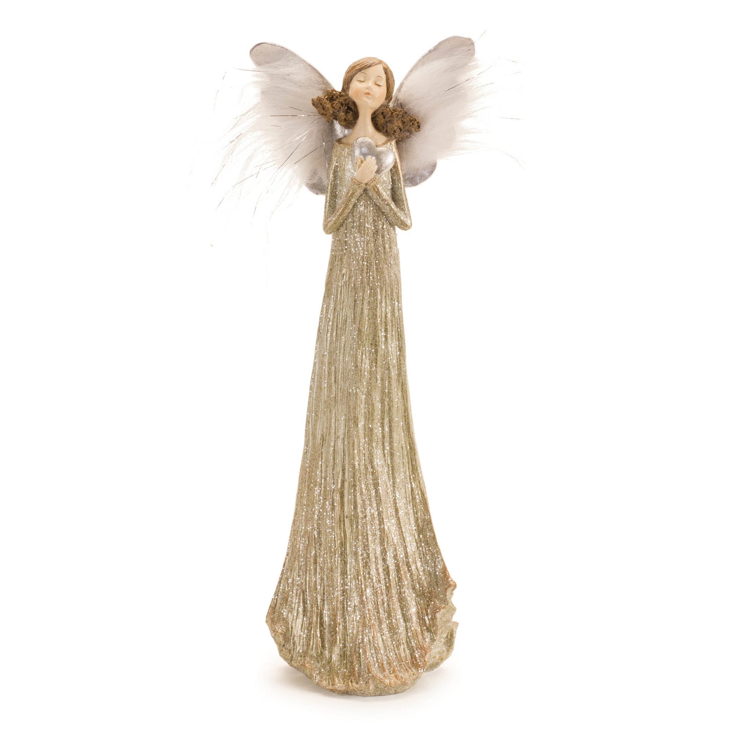 Glittered Angel with Feather Wings (Set of 2)