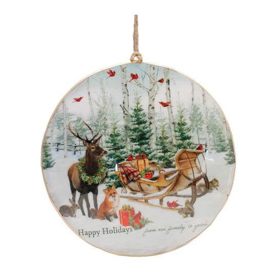 Forest Animal Disc Ornament (Set of 6) 6"H Iron