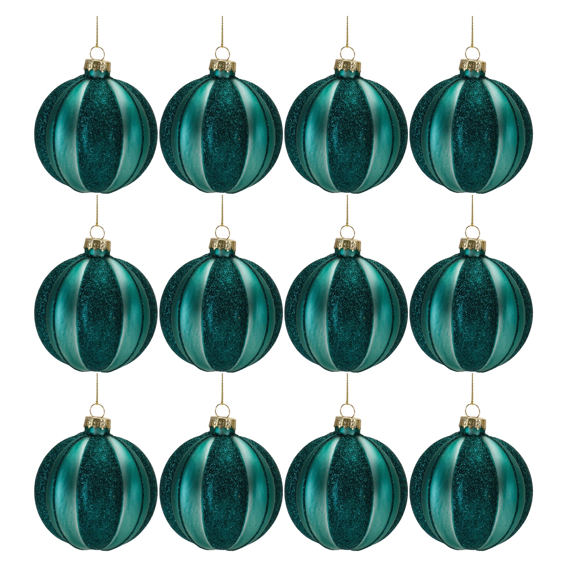 Glittered Glass Ball Ornament (Set of 12)