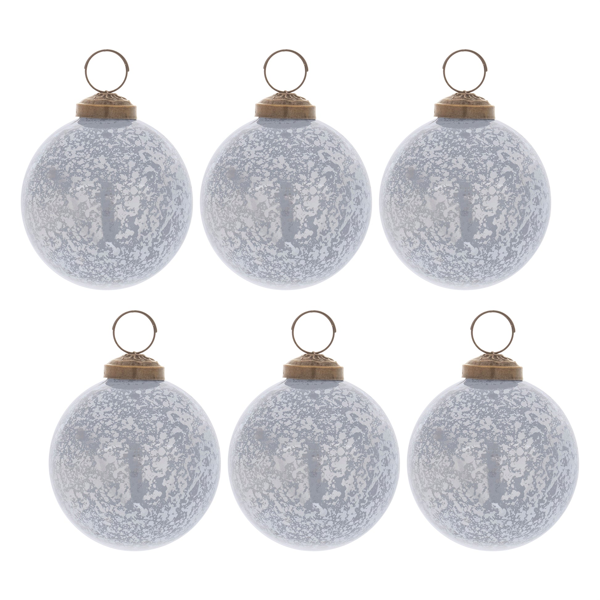 Slate Blue Soda Lime Glass Ball Ornament (Set of 6)