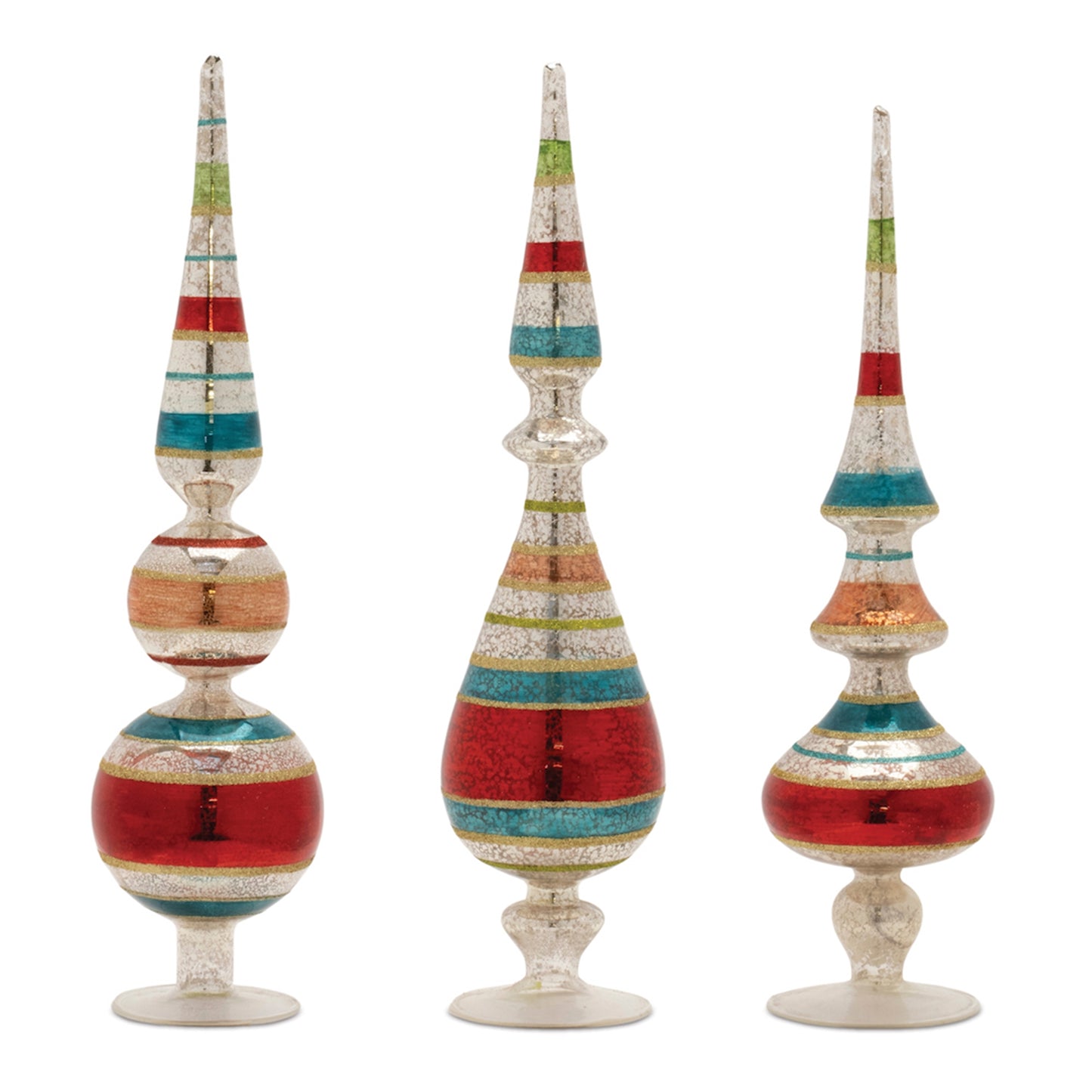 Finial (Set of 3) 16"H Glass