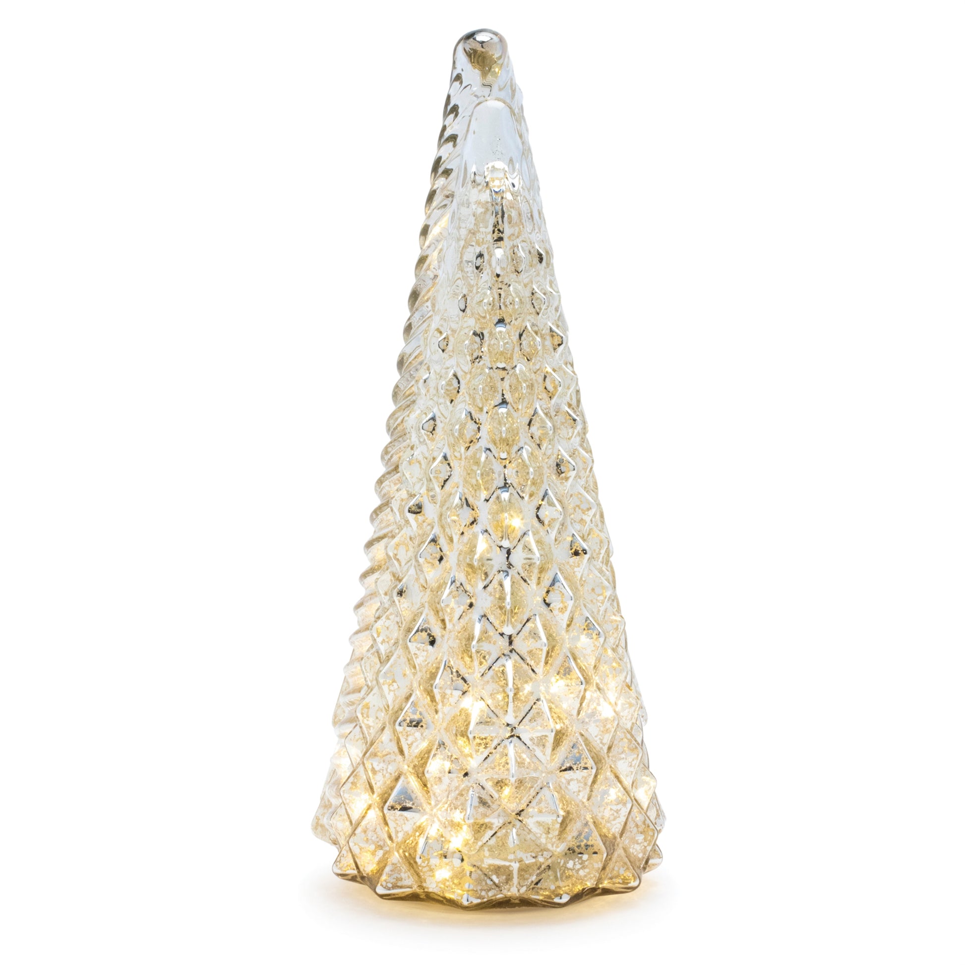LED Textured Mercury Glass Tree (Set of 3)