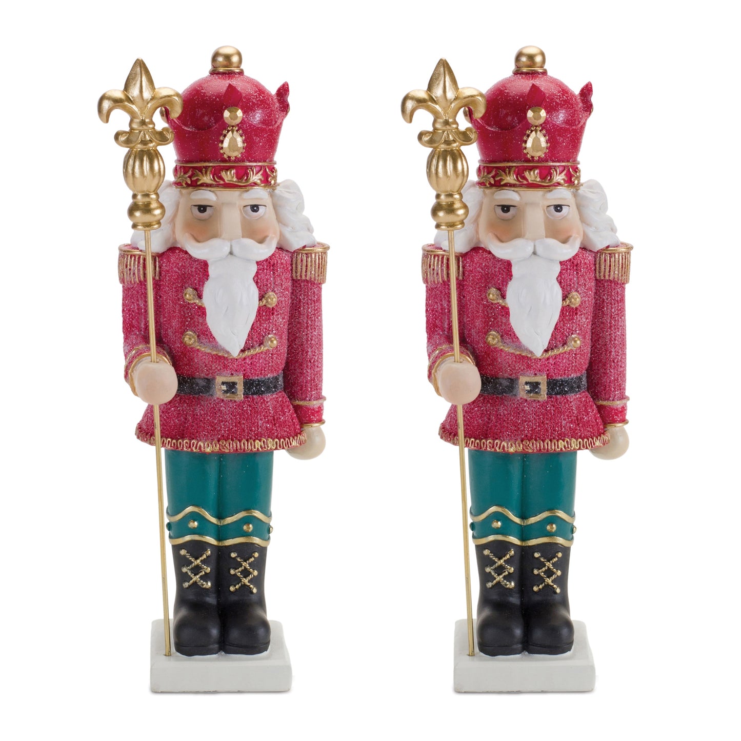 Glittered Nutcracker Figurine (Set of 2)