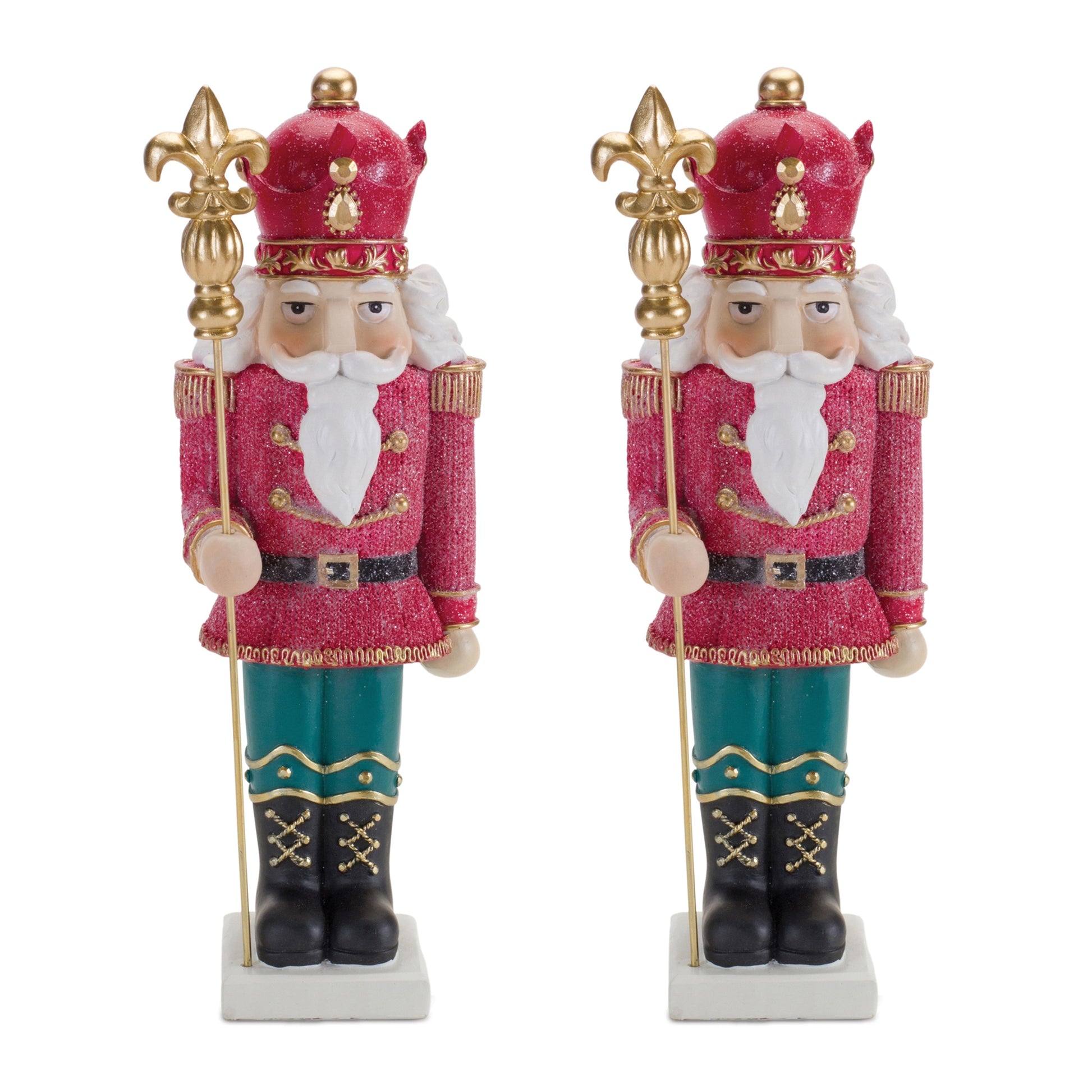 Glittered Nutcracker Figurine (Set of 2)