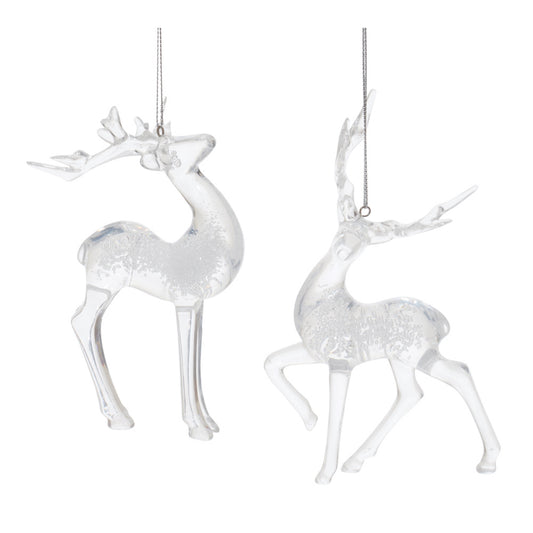 Deer Ornament (Set of 6) 5.5"H, 6"H Plastic