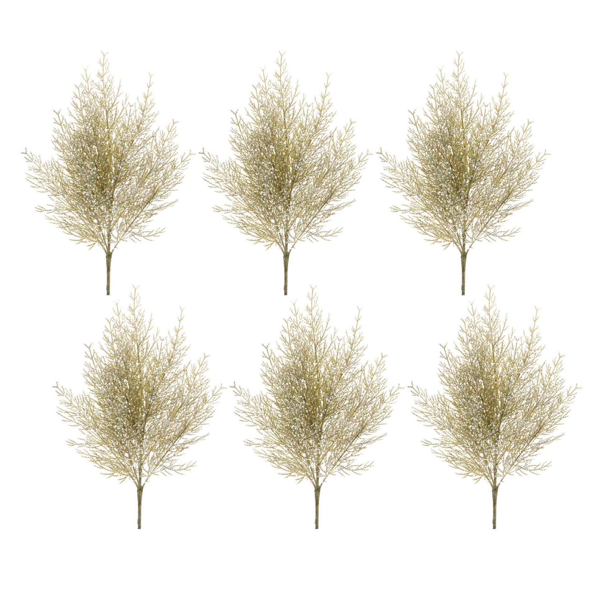 Glittered Cedar Spray (Set of 6)