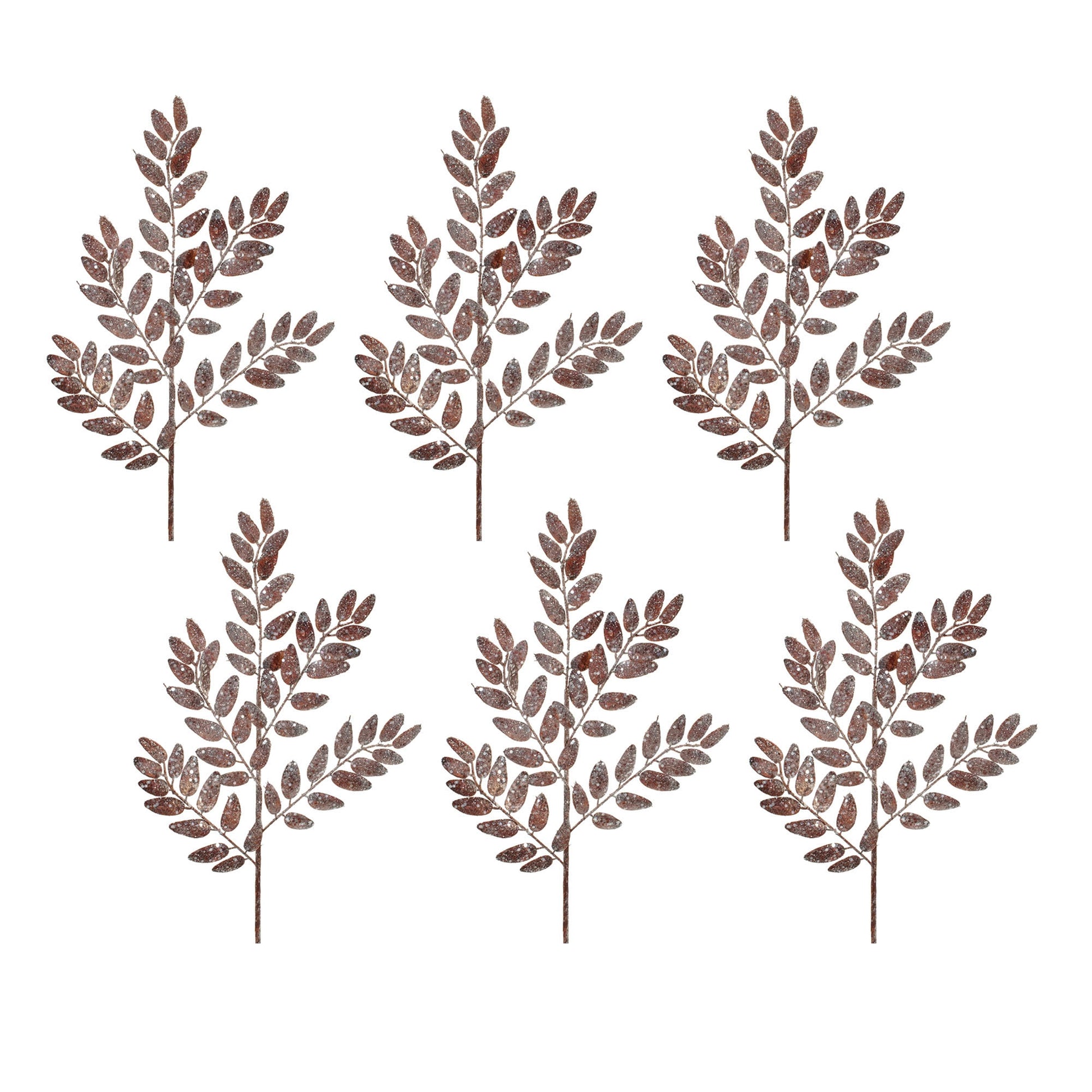 Glittered Leaf Spray (Set of 6)