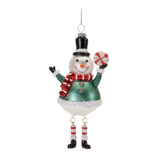 Snowman Ornament (Set of 6) 6"H Glass