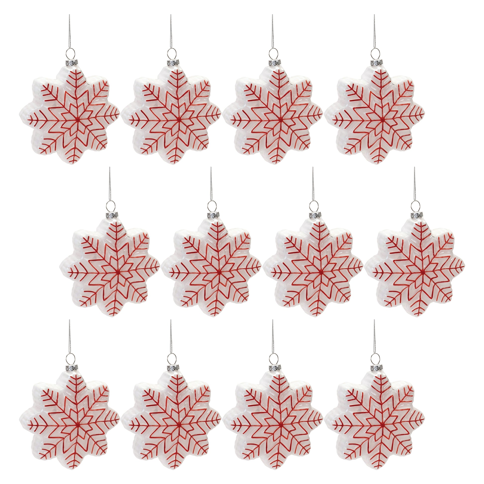 Glass Snowflake Ornament (Set of 12)