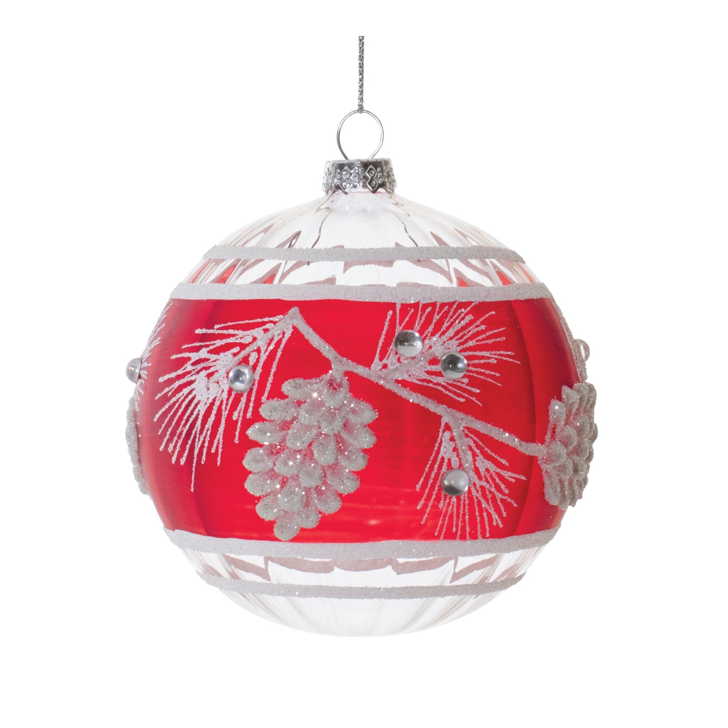 Glittered Glass Pinecone Ornament (Set of 6)
