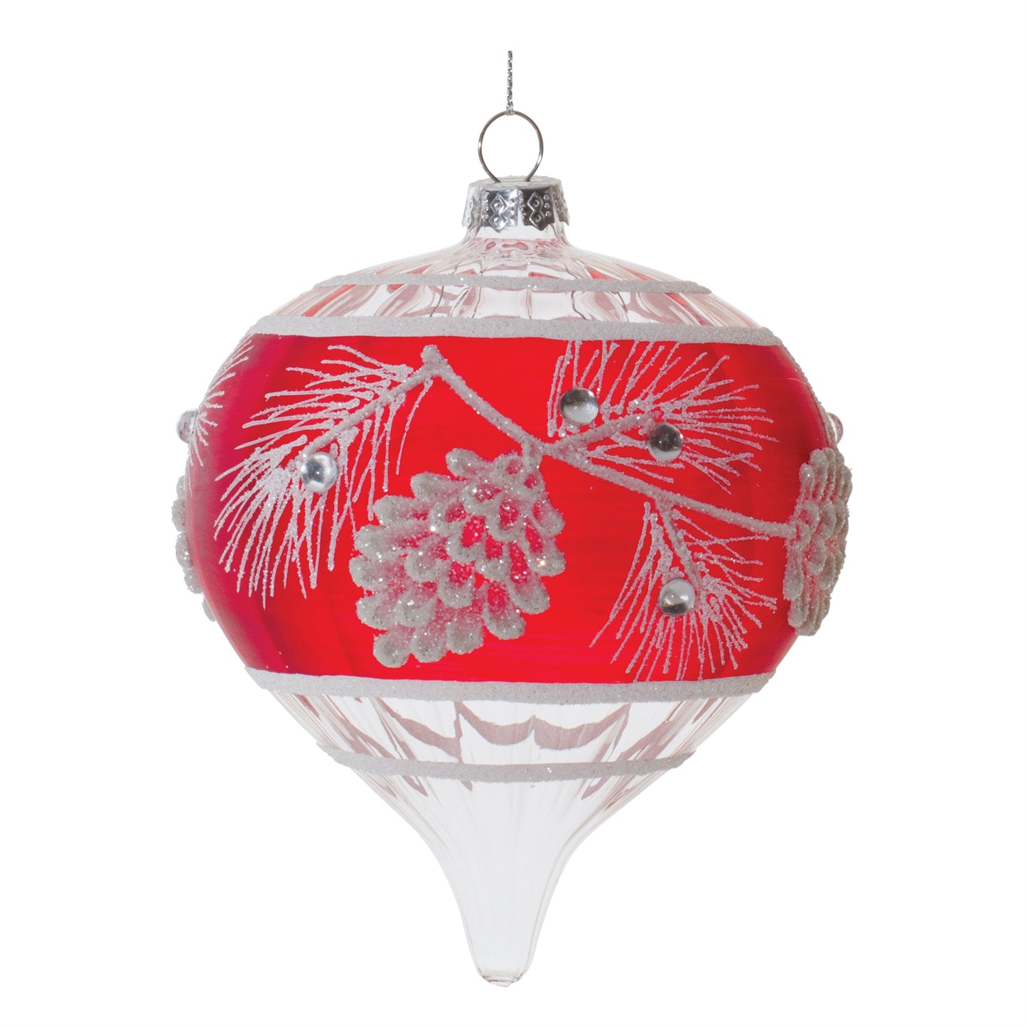 Glittered Glass Pinecone Ornament (Set of 6)