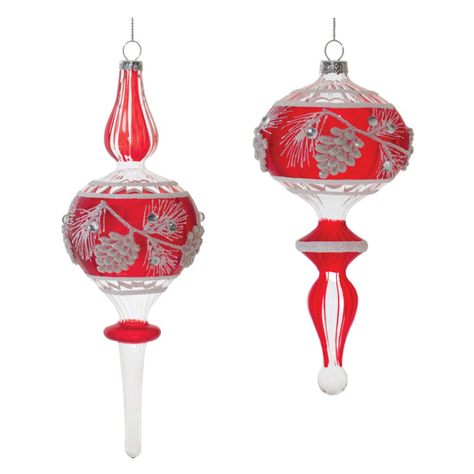 Drop Ornament (Set of 6) 7.75"H, 9"H Glass