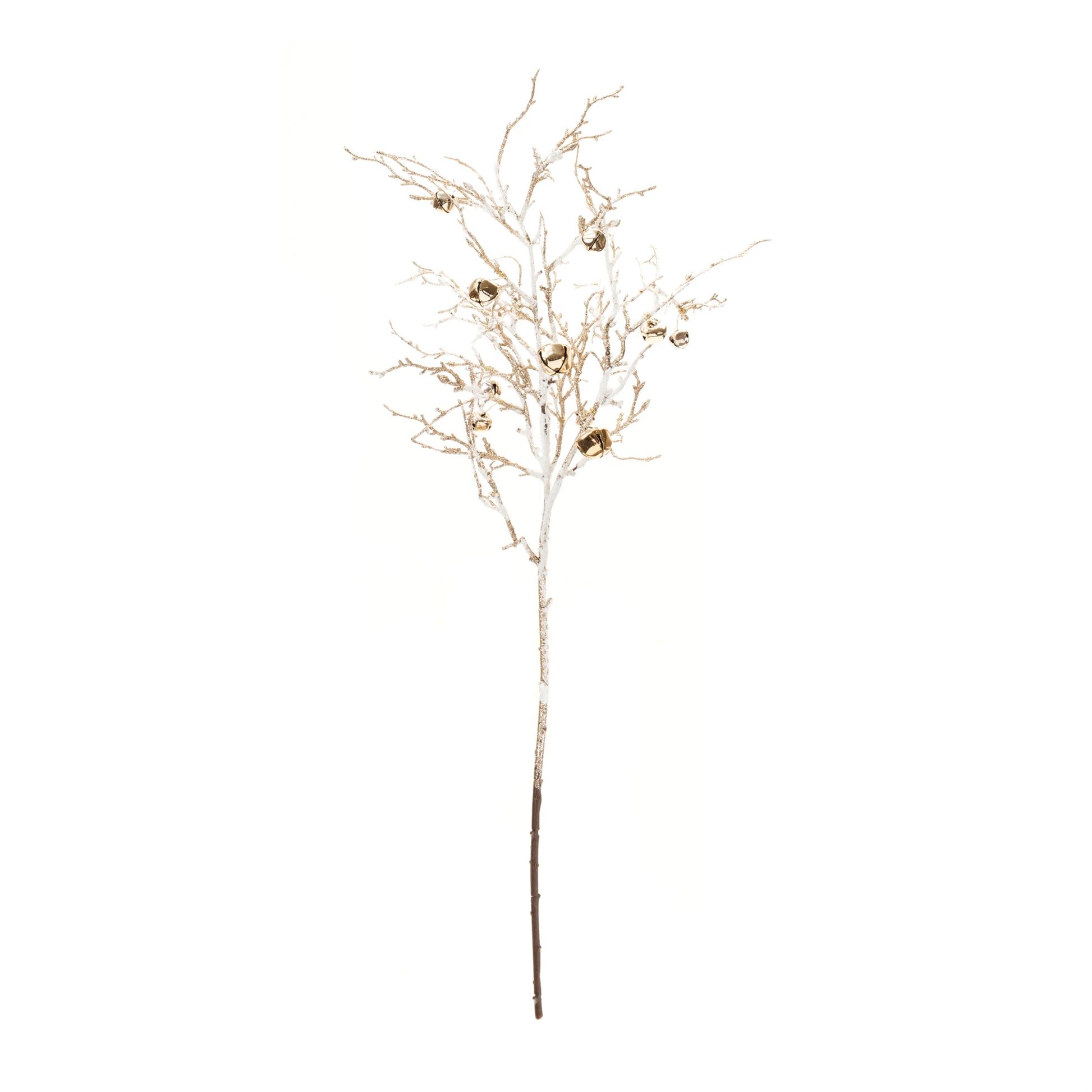 Flocked Sleigh Bell Twig Branch (Set of 2)