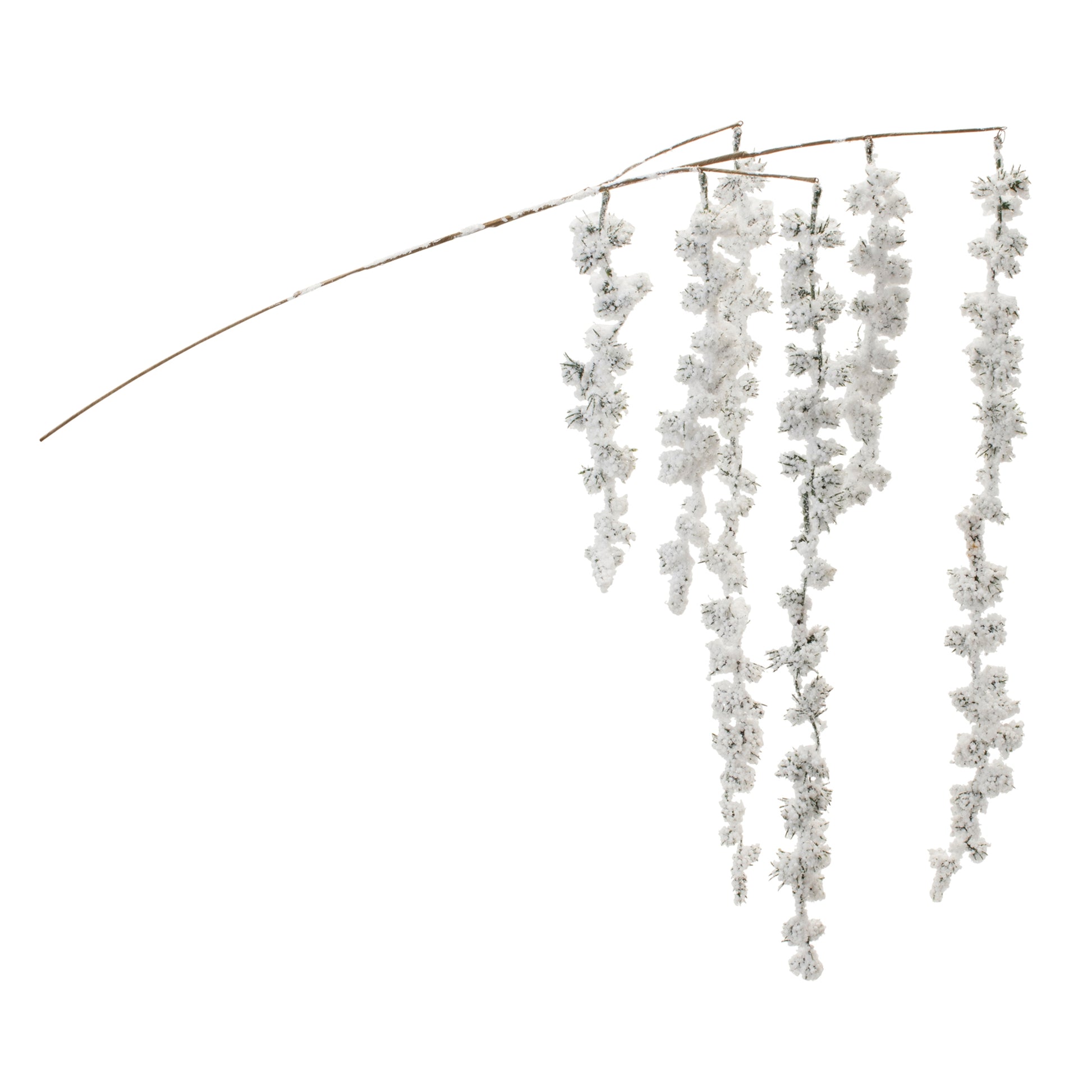 Snowy Hanging Pine Cluster Branch (Set of 2)