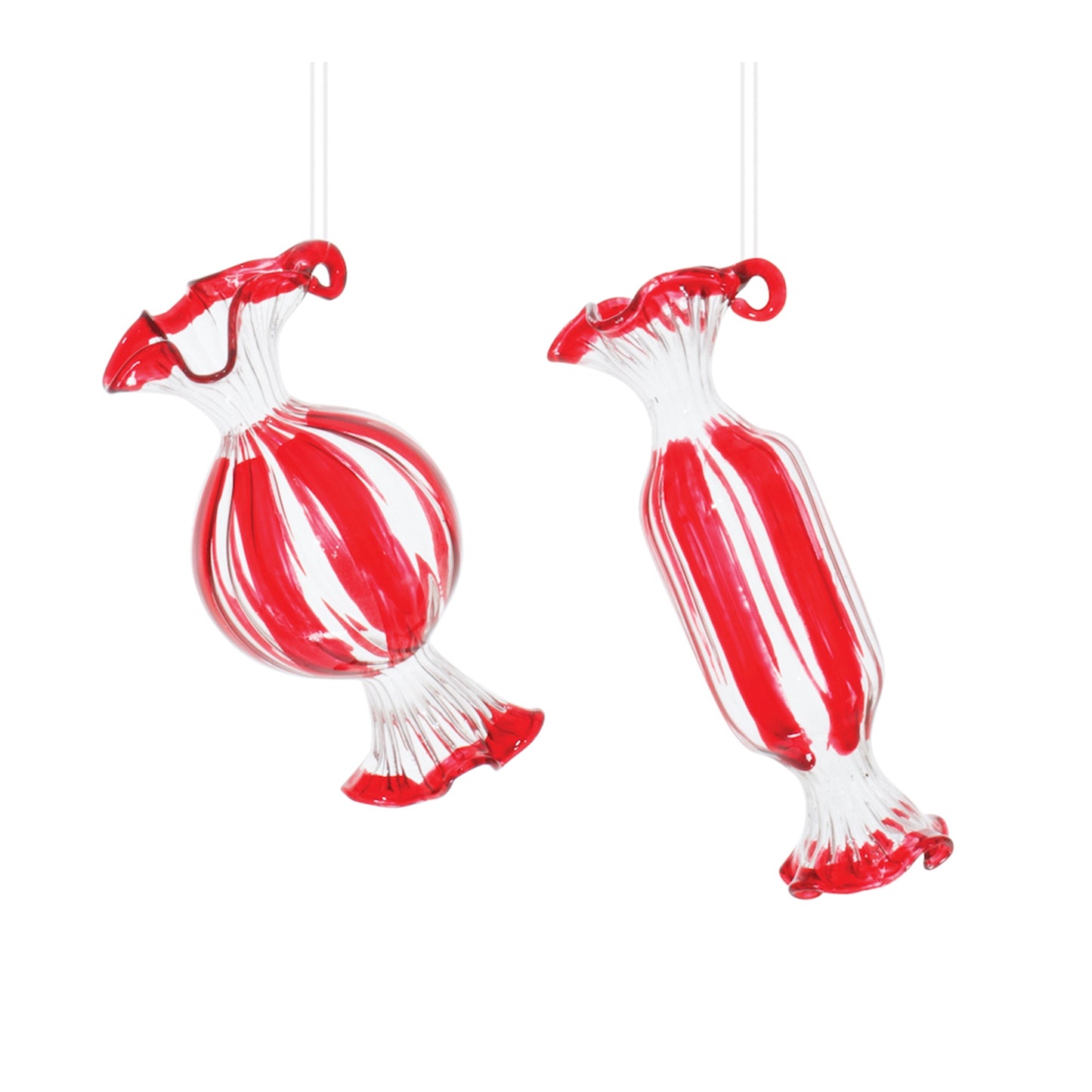 Candy Ornament (Set of 12) 3.5"H, 4"H Glass