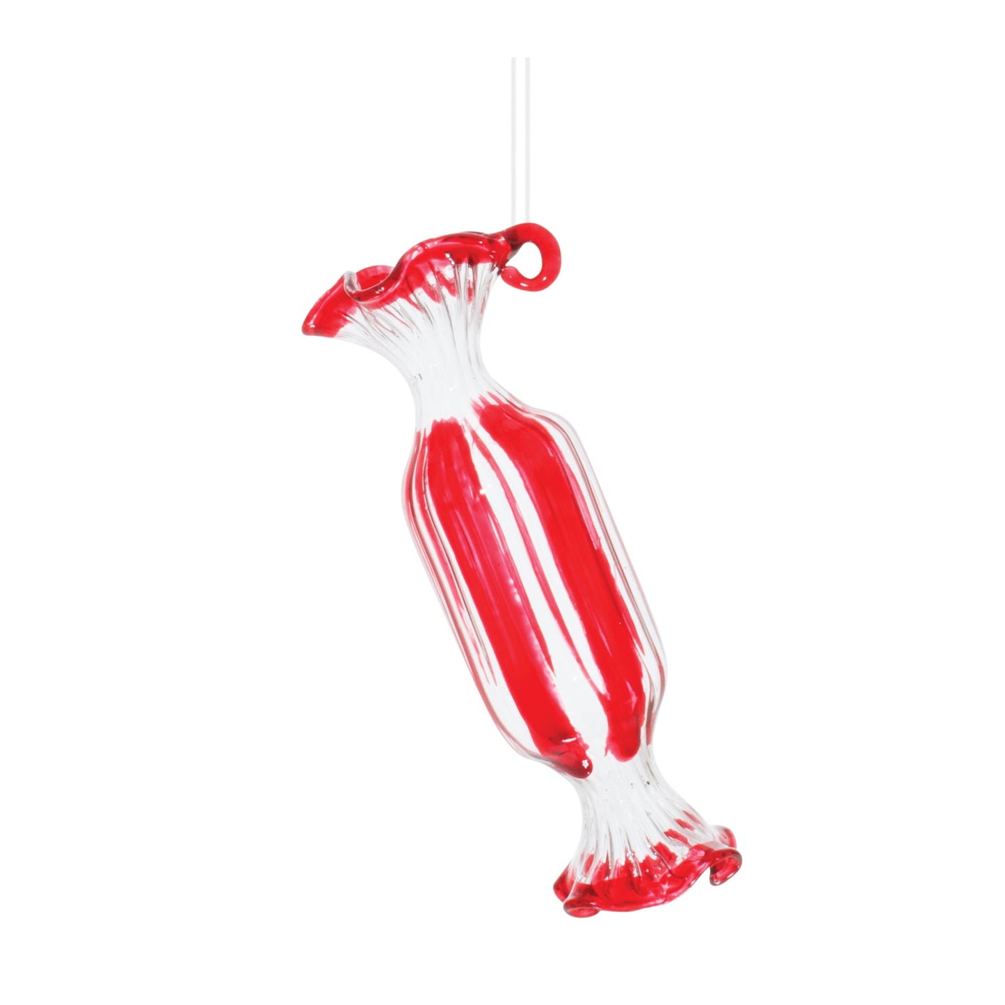 Glass Peppermint Candy Ornament (Set of 12)