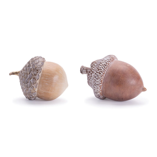 Acorn (Set of 2) 6"H, 7.25"H Resin