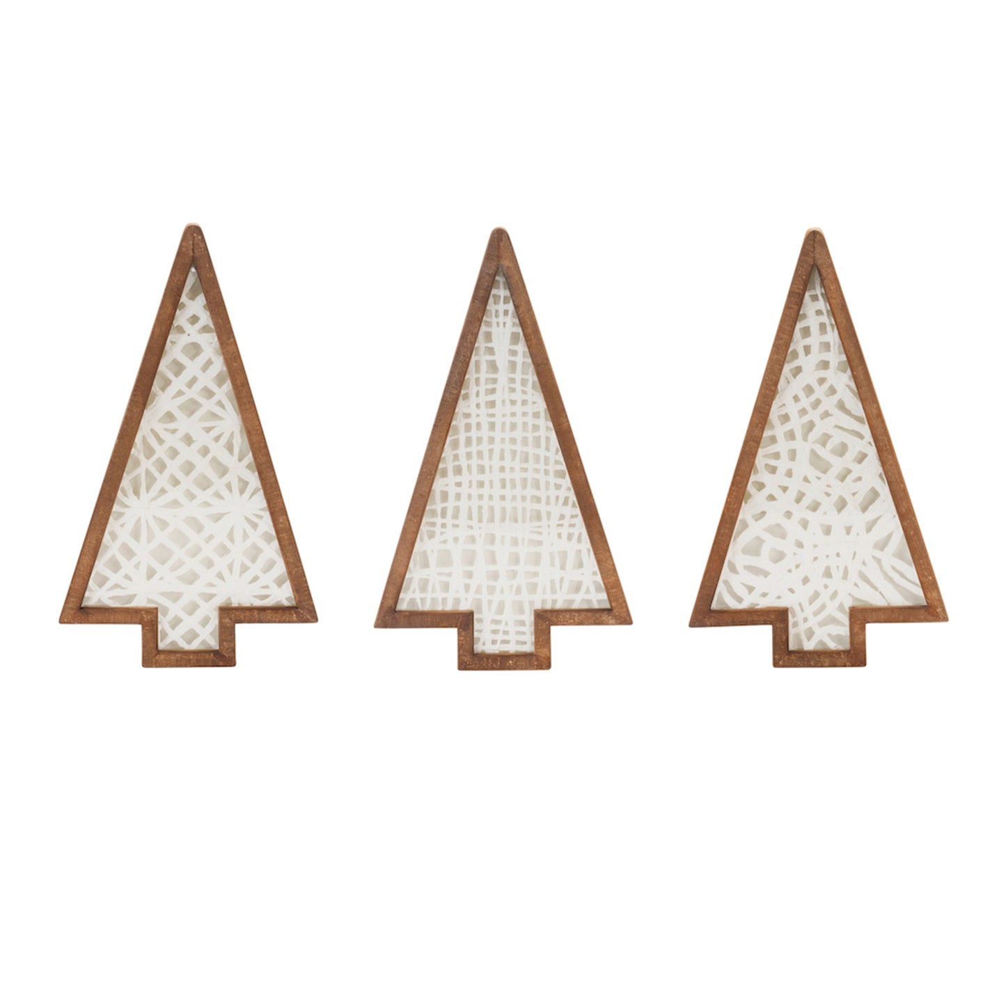 Framed Paper Mache Pine Tree (Set of 3)
