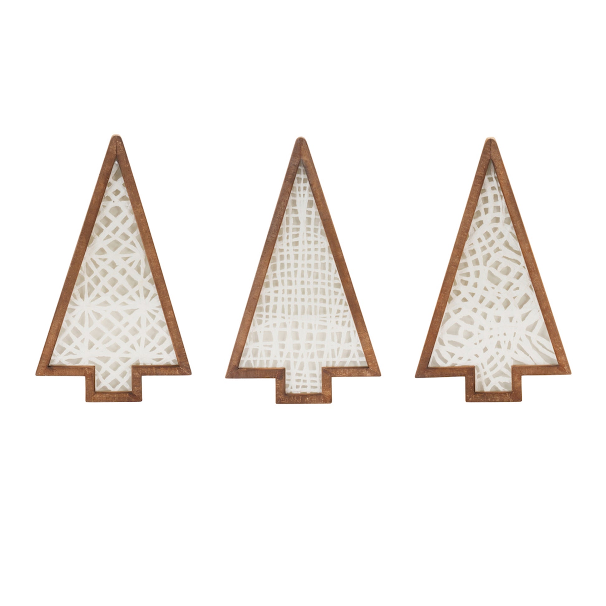 Framed Paper Mache Pine Tree (Set of 3)