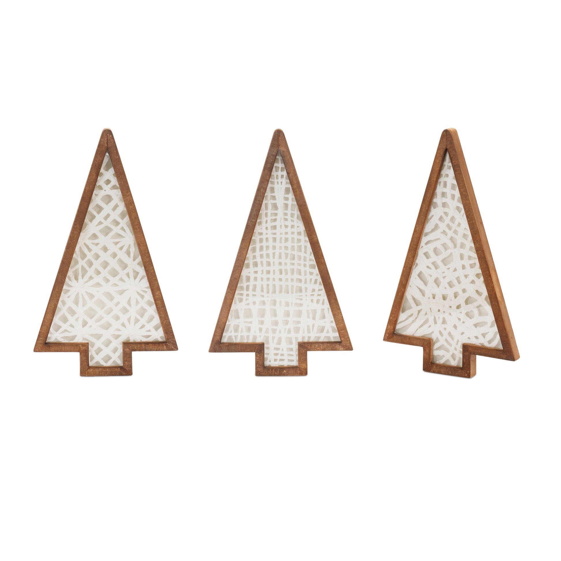 Framed Paper Mache Pine Tree (Set of 3)