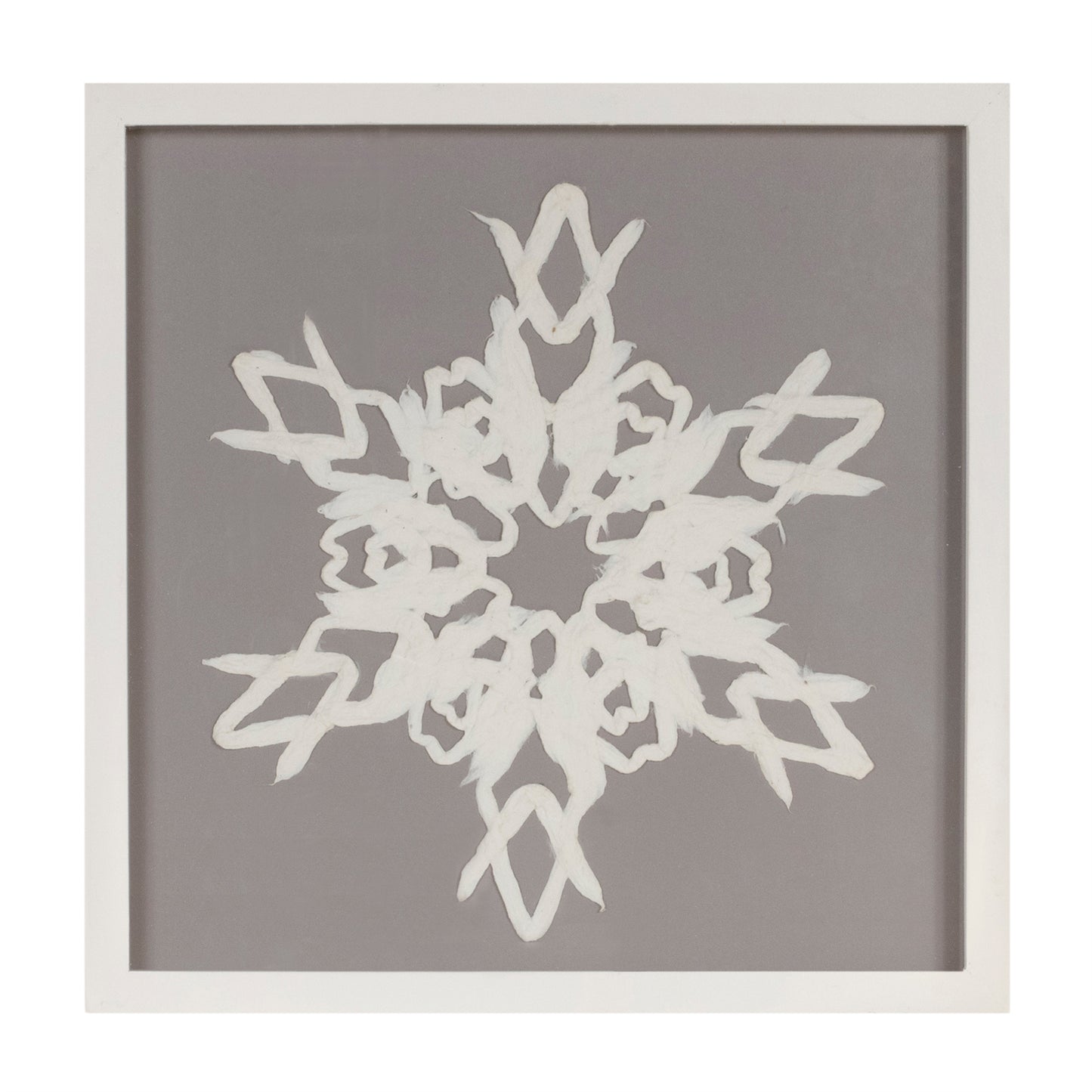 Framed Paper Mache Snowflake Plaque (Set of 2)