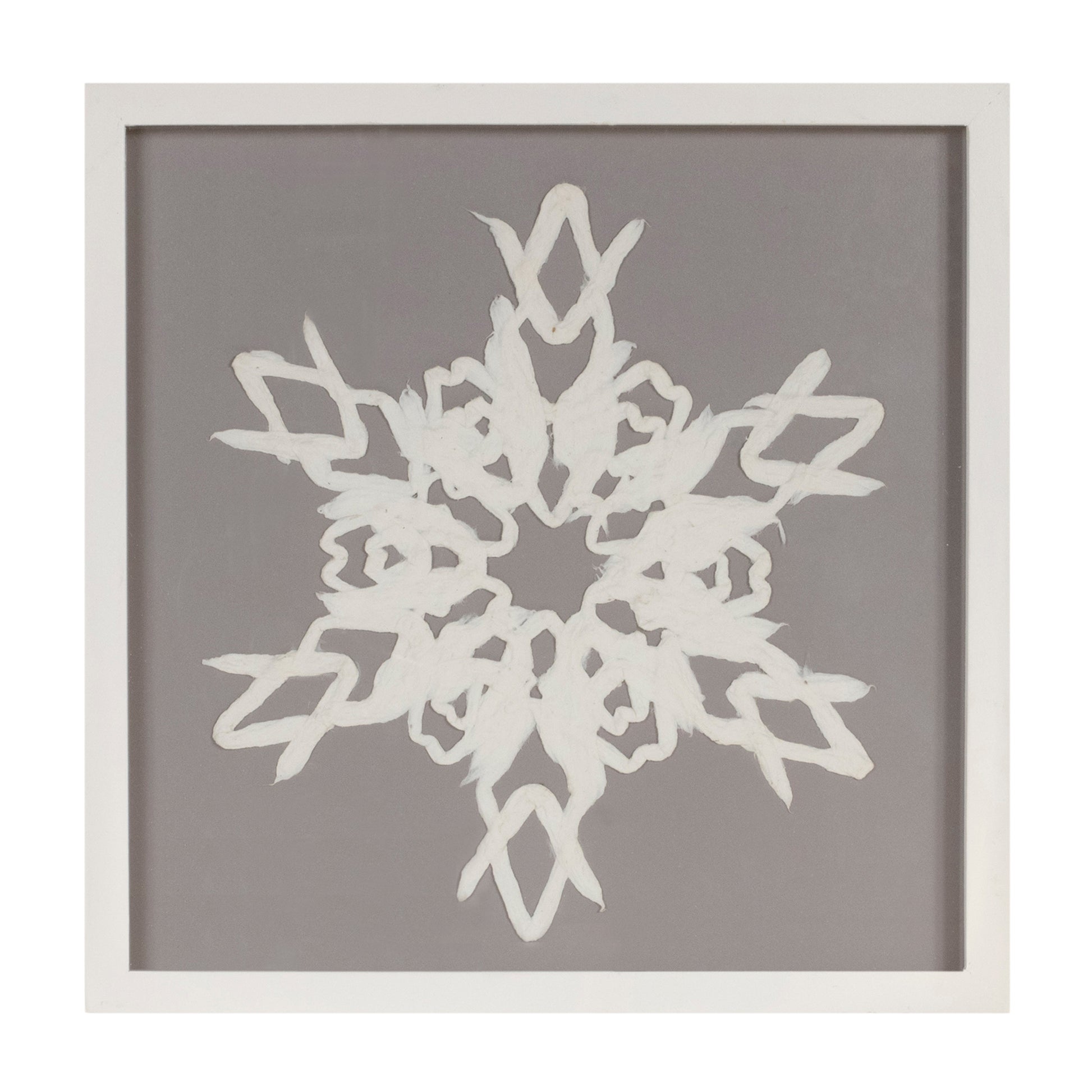 Framed Paper Mache Snowflake Plaque (Set of 2)