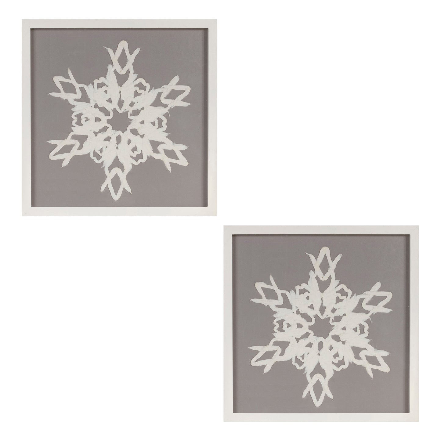Framed Paper Mache Snowflake Plaque (Set of 2)
