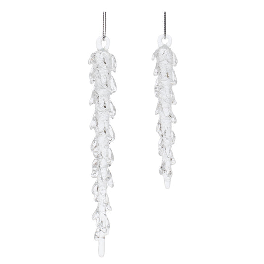 Icicle Ornament (Set of 12) 4"H, 5.75"H Glass