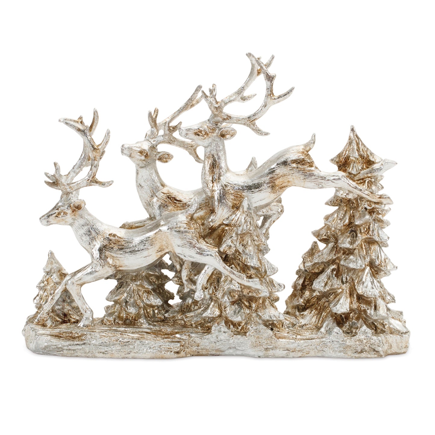 Deer and Trees 15.5"L x 12"H Resin