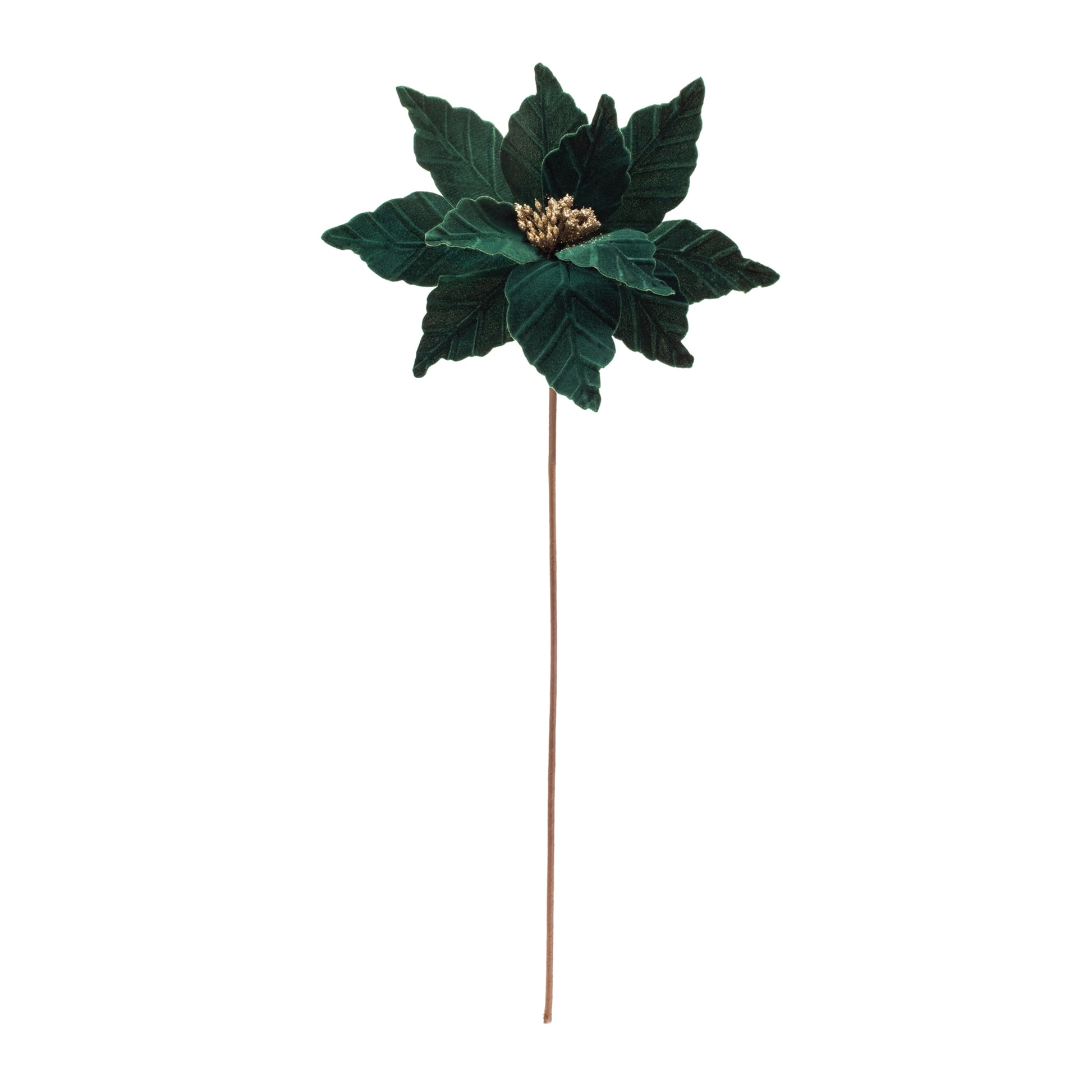 Forest Green Poinsettia Stem (Set of 6)