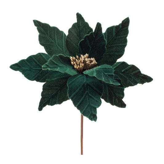 Forest Green Poinsettia Stem (Set of 6)