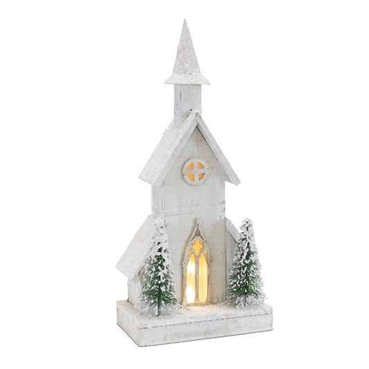 Church 19"H Wood 3 AA Batteries Not Included/USB Cord Included