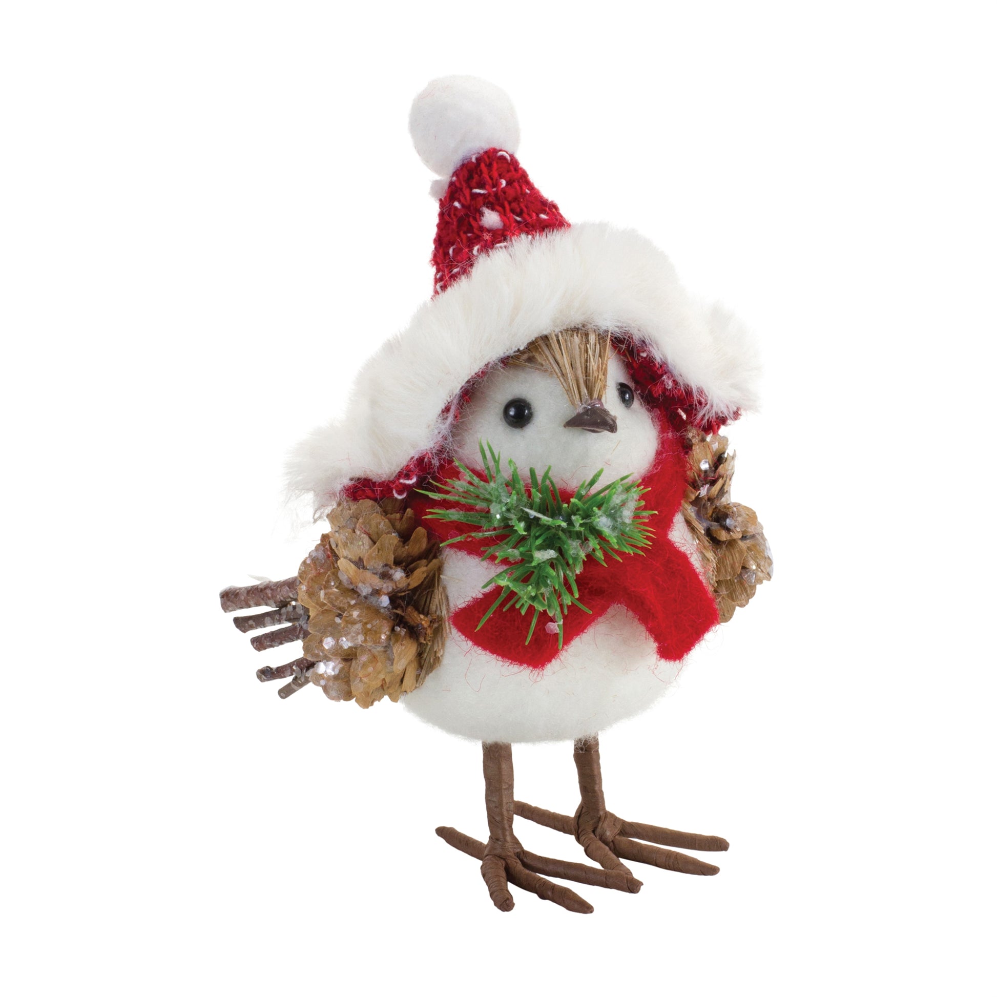 Winter Bird Shelf Sitter with Natural Accents (Set of 12)