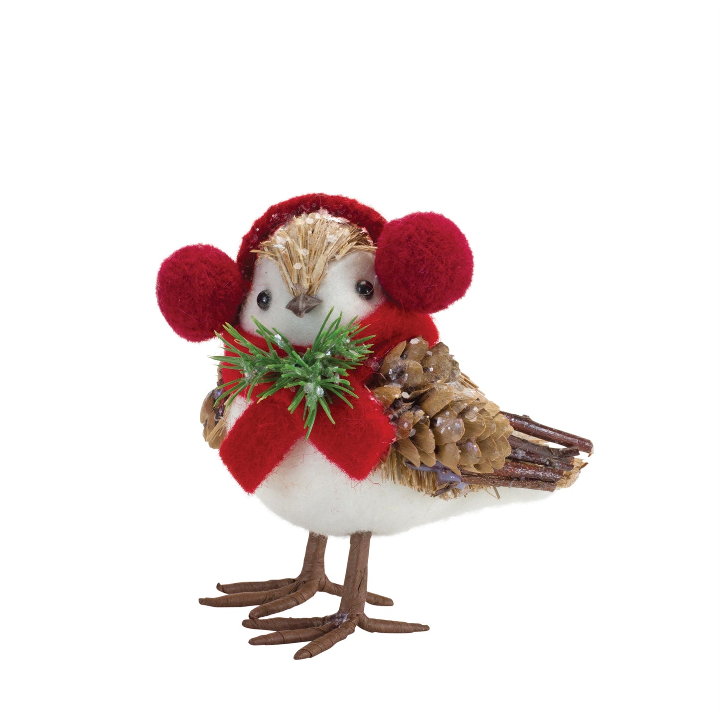Winter Bird Shelf Sitter with Natural Accents (Set of 12)