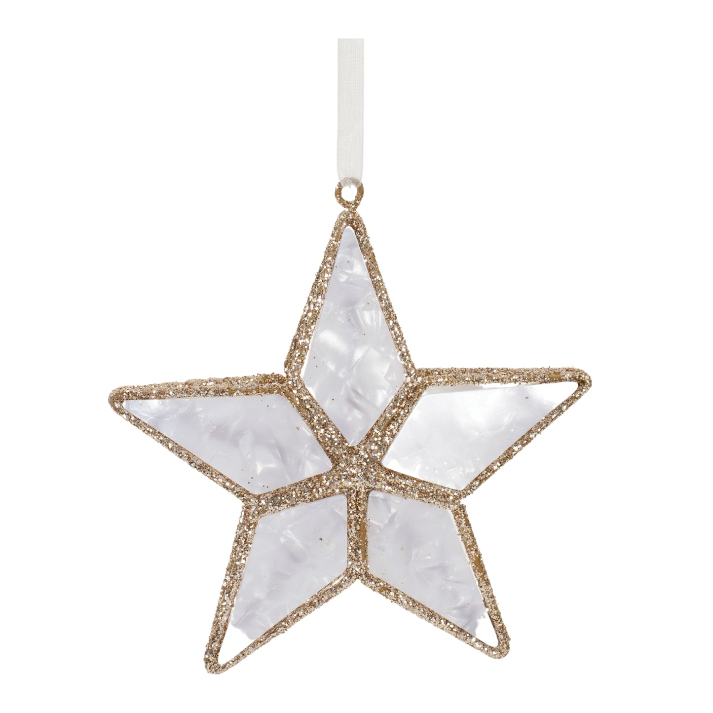 Star Ornament (Set of 12) 4.5"H Plastic/Metal