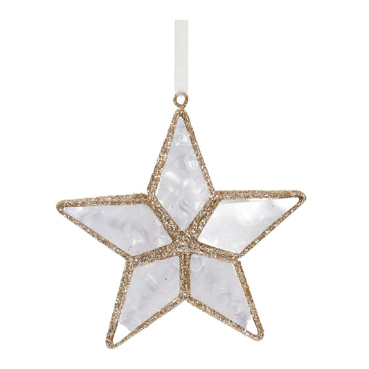 Star Ornament (Set of 12) 4.5"H Plastic/Metal