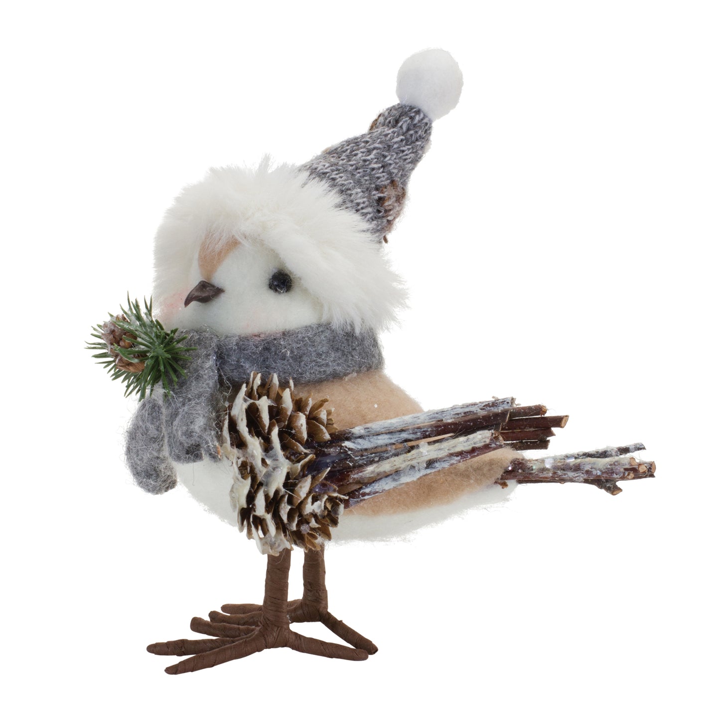 Winter Bird Shelf Sitter with Natural Accents (Set of 12)
