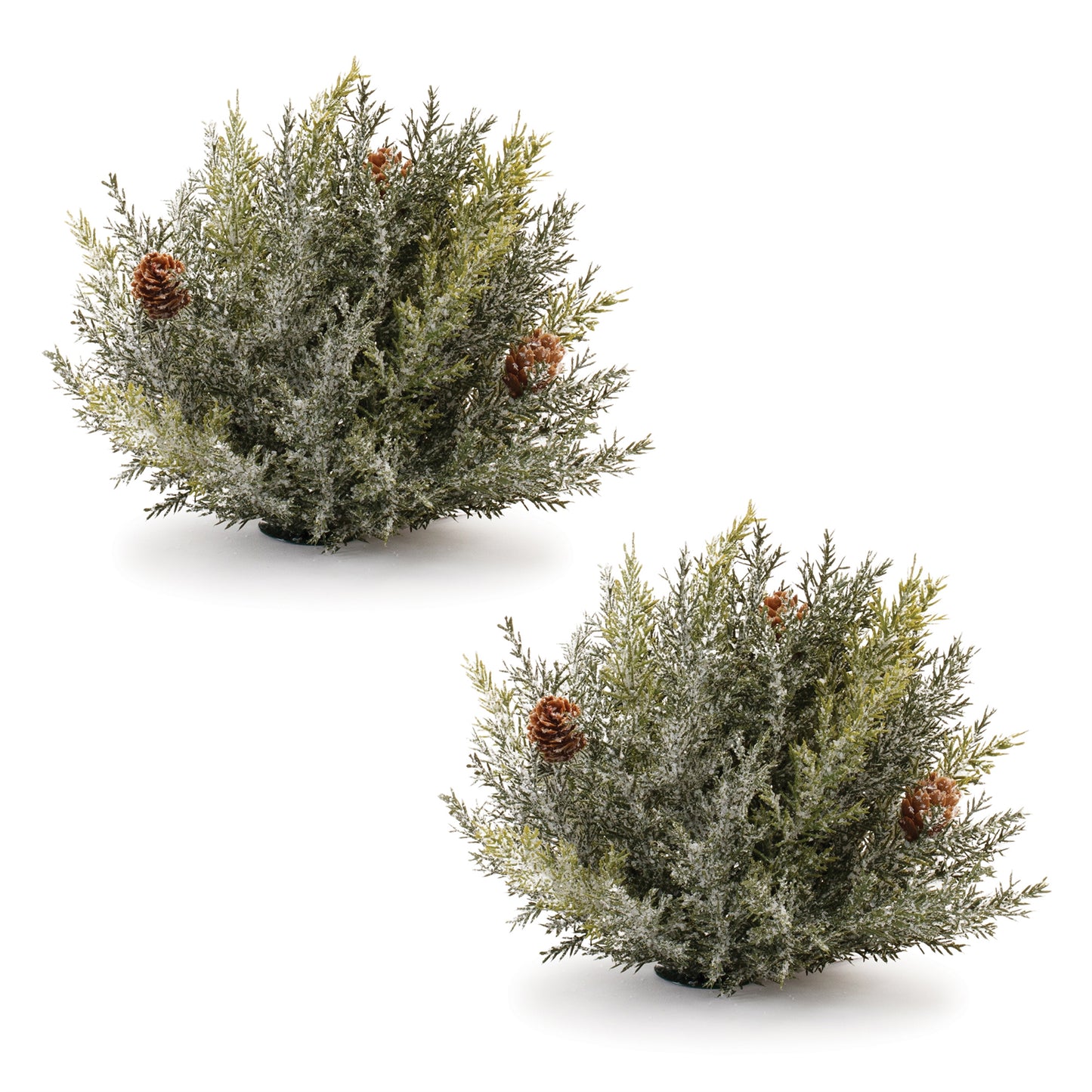 Icy Pine Half Orb with Pinecones (Set of 2)