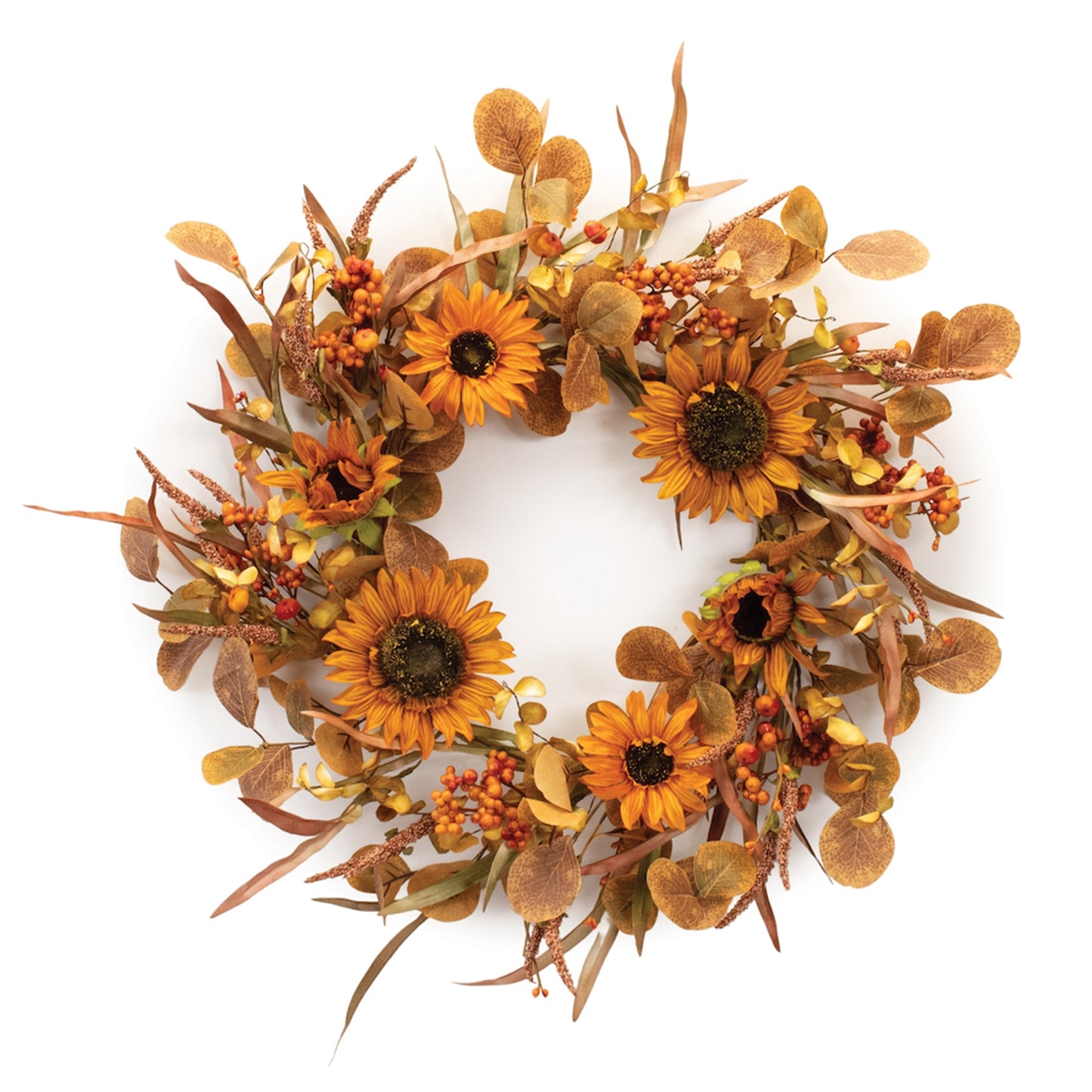 Sunflower Wreath 24"D Polyester