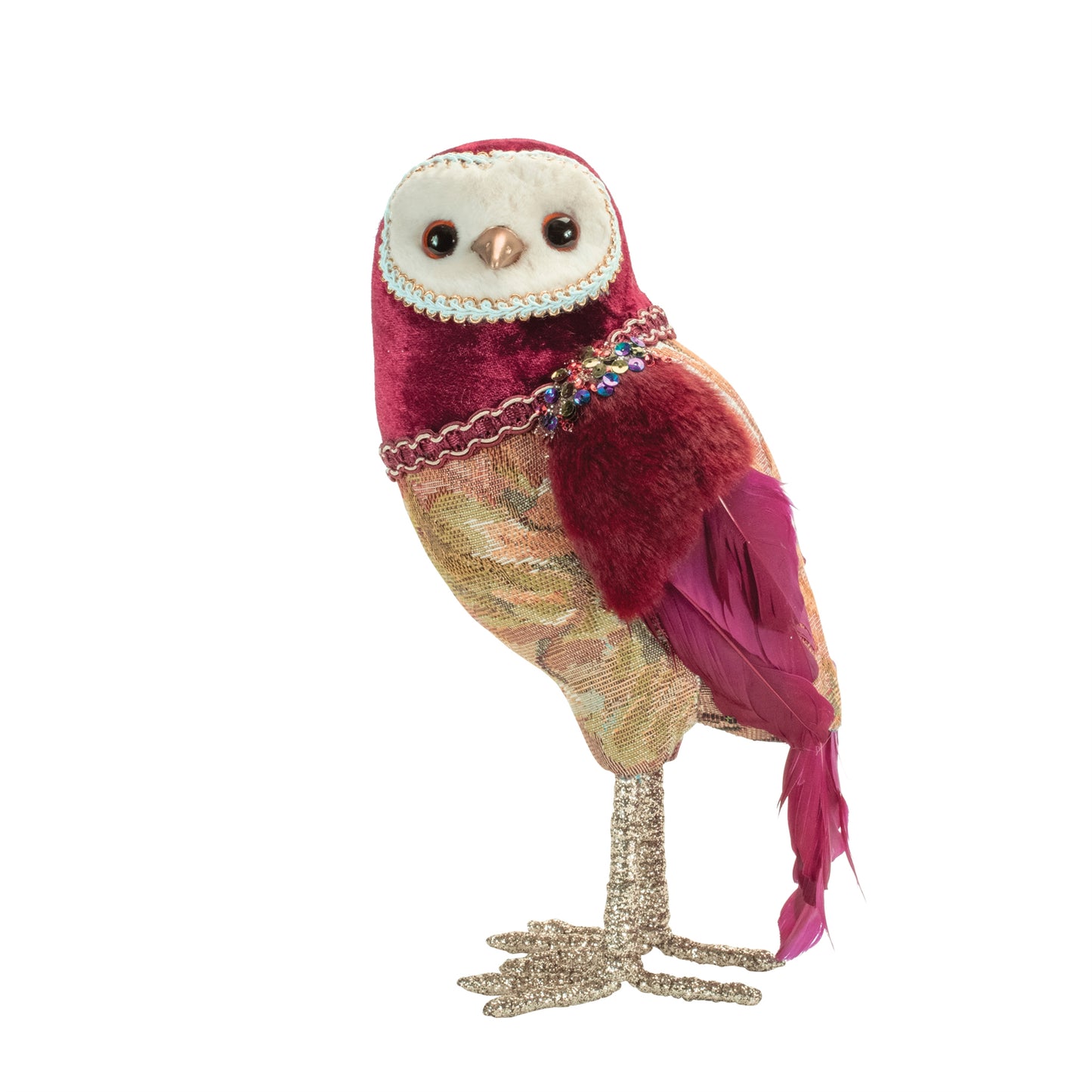 Jeweled Tapestry Owl Shelf Sitter (Set of 4)