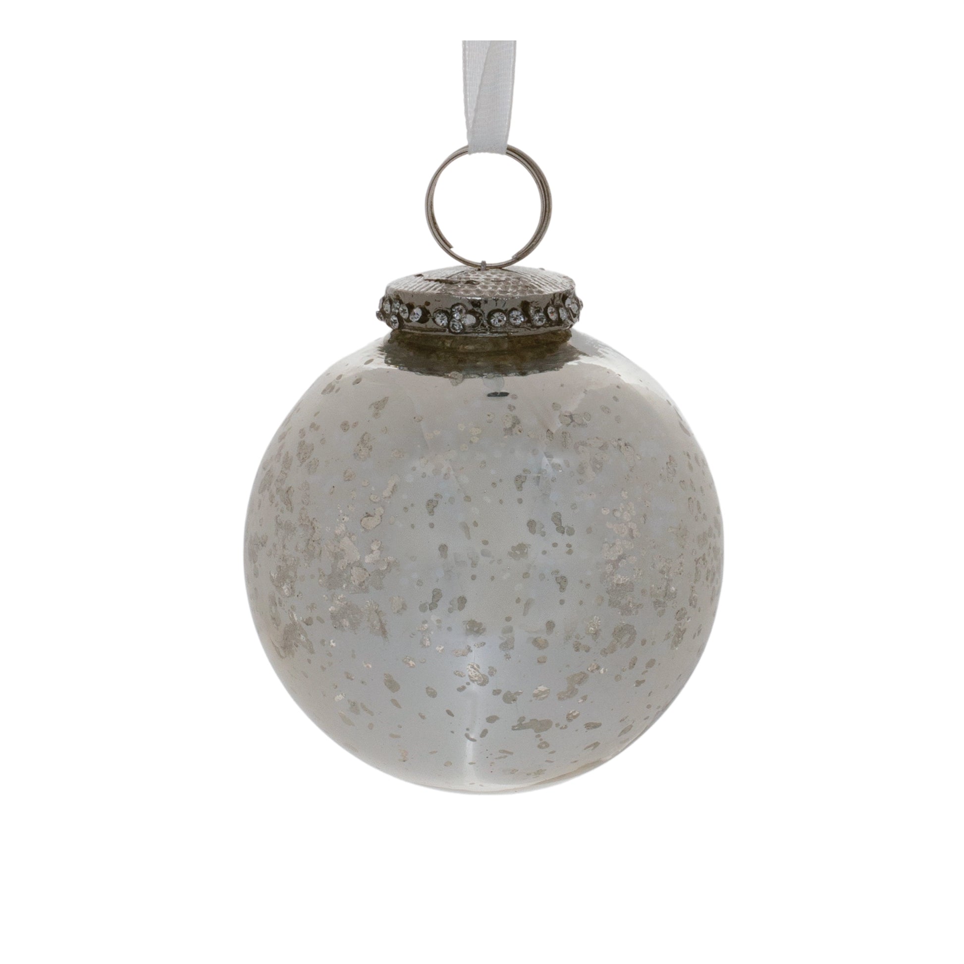 Grey Mercury Glass Ornament (Set of 6)