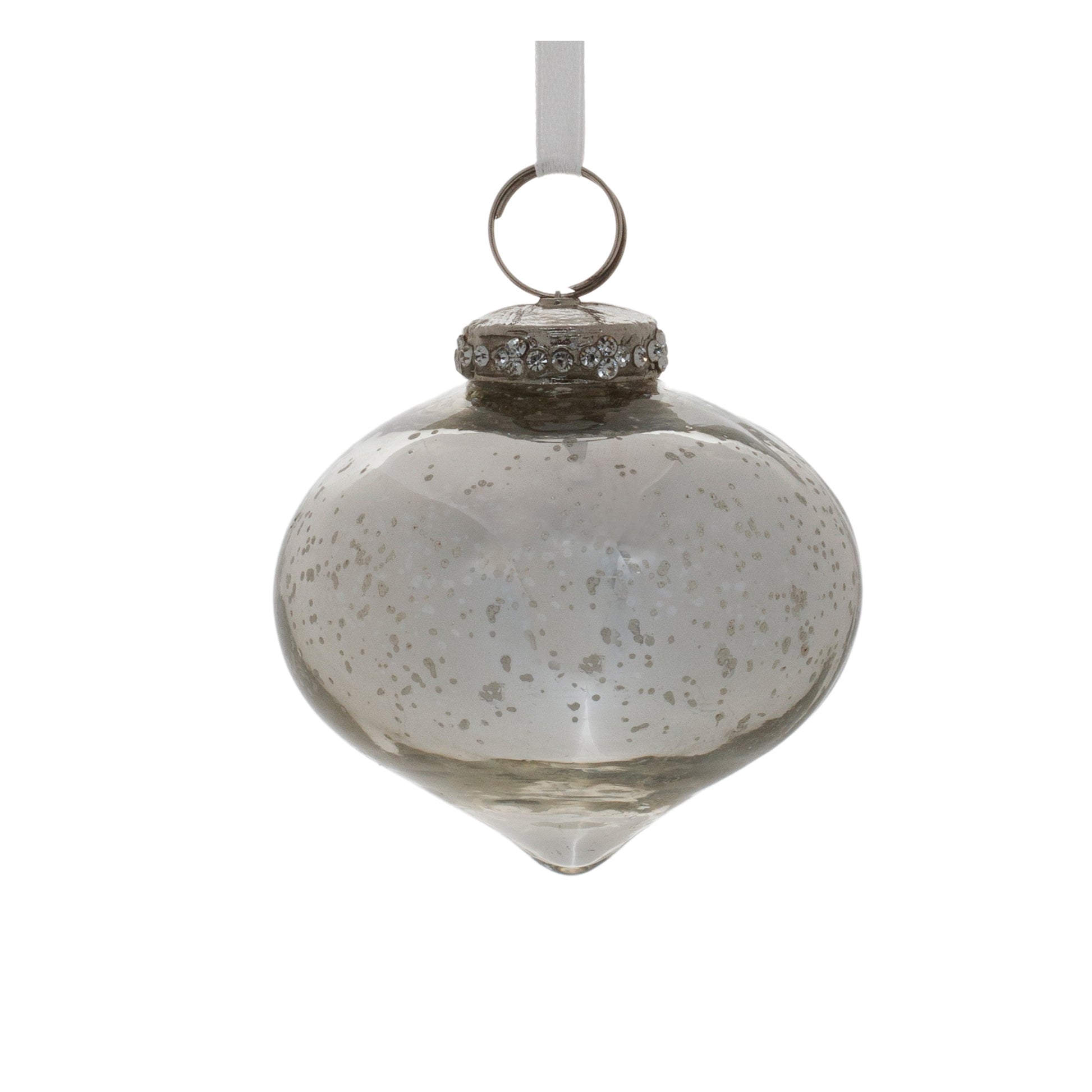 Grey Mercury Glass Ornament (Set of 6)