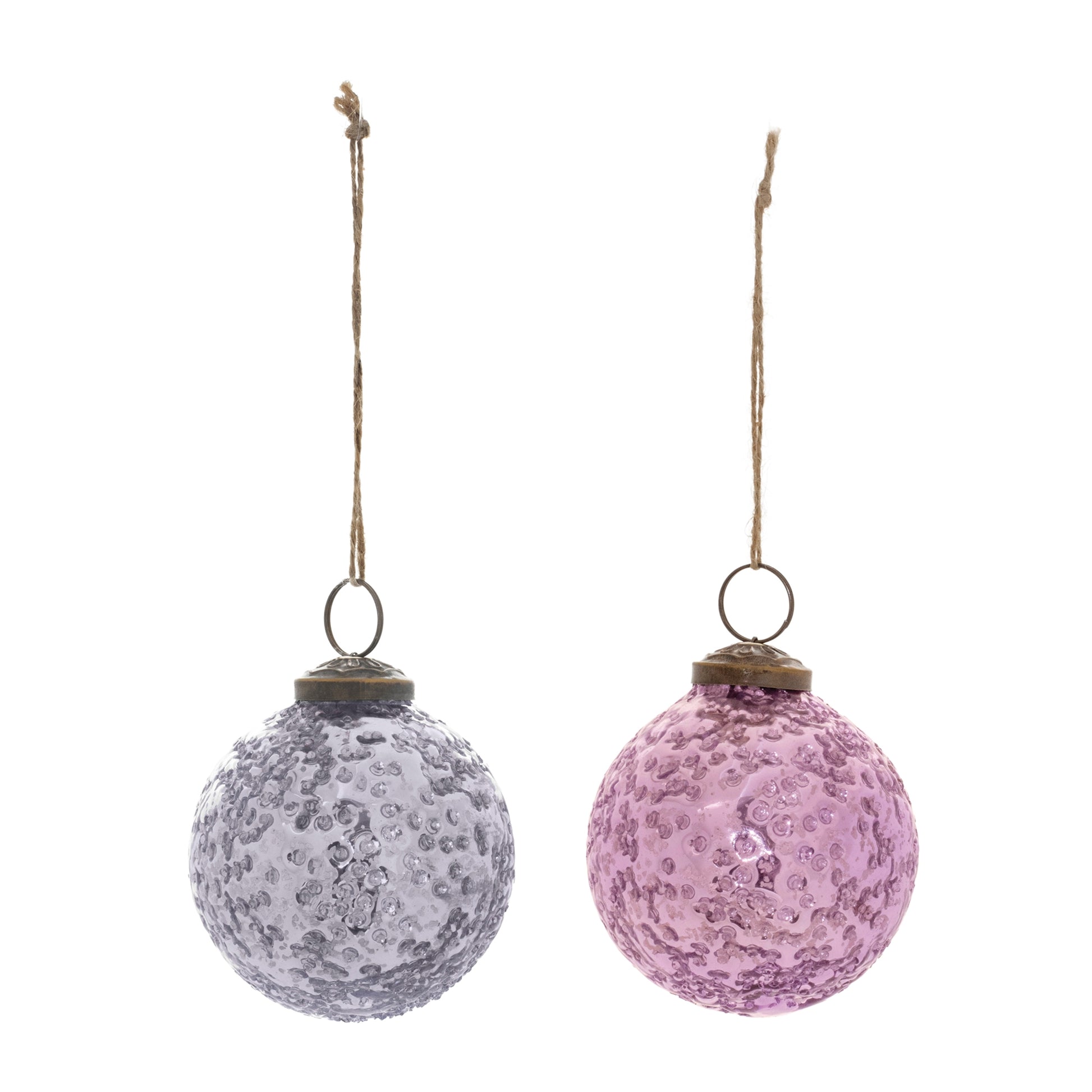 Distressed Glass Ball Ornament (Set of 6)